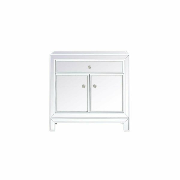 Elegant Decor 29 in. Transitional Mirrored Cabinet, White MF71034WH